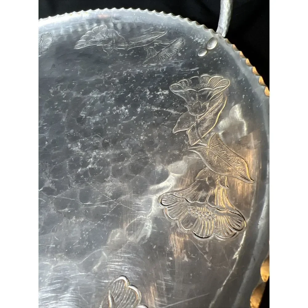 Wrought Farberware Brooklyn NY Aluminum Tray with Hammered Handle‎